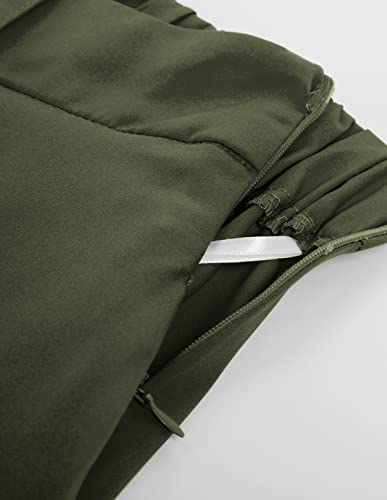 Army Green Knee Length A-Line Vintage Vintage High Waist Aline Skirt Army Green M #TOP5