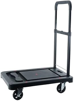 Foldable Platform Trolley Cart - Portable Push-Pull Flatbed Hand Truck with Wheels for Easy Transport & Heavy Lifting - Ideal Shopping Transporter for Home & Work