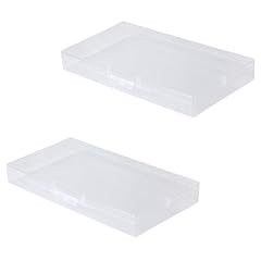 2 Pack Rectangle Storage Box with Hinged Lid 5 9x3 1x0 7inches Transparent Storage Containers for Card Accessories