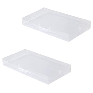2 Pack Rectangle Storage Box with Hinged Lid 5 9x3 1x0 7inches Transparent Storage Containers for Card Accessories