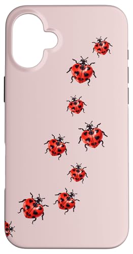 Whimsy Twee Ladybug Trail Heart Cute Summer �X�}�z�P�[�X iPhone 16 Plus �p