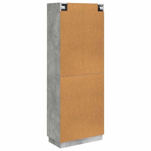 Armario de madera gris hormigón modular: optimiza tu espacio con 4 estantes funcionales 7