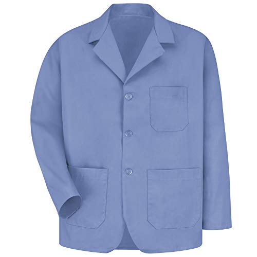 Red Kap Men's Lapel Counter Coat, Light Blue, Small