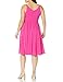 Dress the Population Womens Alicia Sleeveless Plunging Fit and Flare Midi, Bright Fuchsia, X-Small US