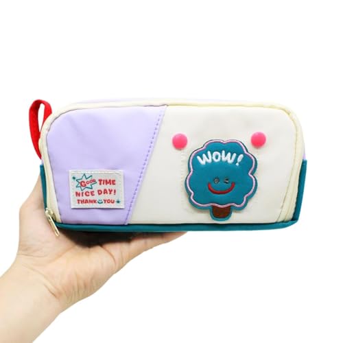 Image of Zqiue Large Capacity Cute Aesthetic Pencil Case with Multi Compartments, Multi-Pocket Pastel Pen Pouch Organizer with Zipper, Kawaii School Supplies Bag for Girls, Teens & Students