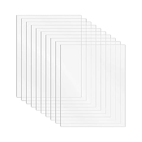 DRERIO 10pcs Acrylic Sheet 1mm Clear Acrylic Plexiglass Plastic Sheets for Crafts, 1mm Acrylic Plastic Sheet for Painting, Picture Frame, Printing etc(15 x 10cm) Cover