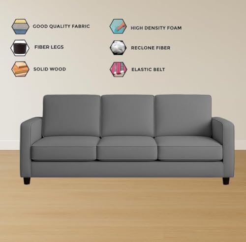 Image of The MM Furniture store Premium Fabric Sofa - Ash (3 Seater)