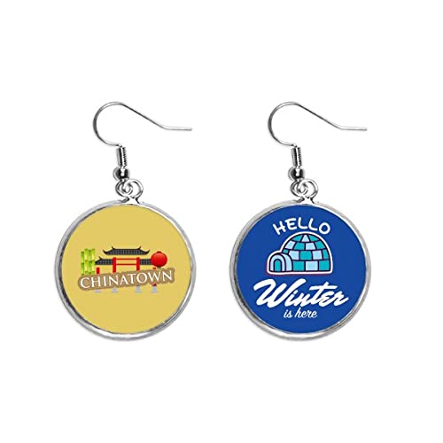 Linterna de bambú marrón pendientes de gota invierno joyería ideal para regalar a mujeres
