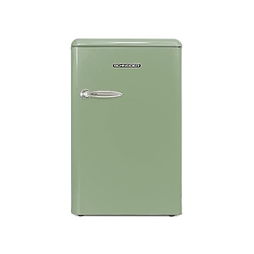 SCHNEIDER Frigorífico Table Top con congelador, 109L, Frigorífico 94l Congelador 15l, Tecnología estática, Cajón verdulero, Vintage Verde Almendra SCTT115VVA