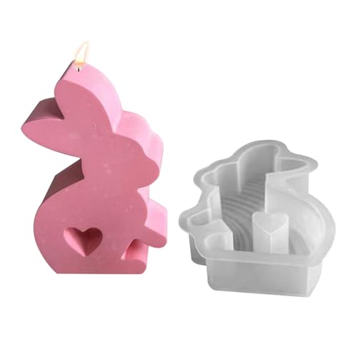 yanzisura Candle Making Molds,Reusable Rabbit Silicone Mold Easter Bunny Mold | Versatile Holiday Silicone Molds Epoxy Casting Molds for Candle Soap Ornament