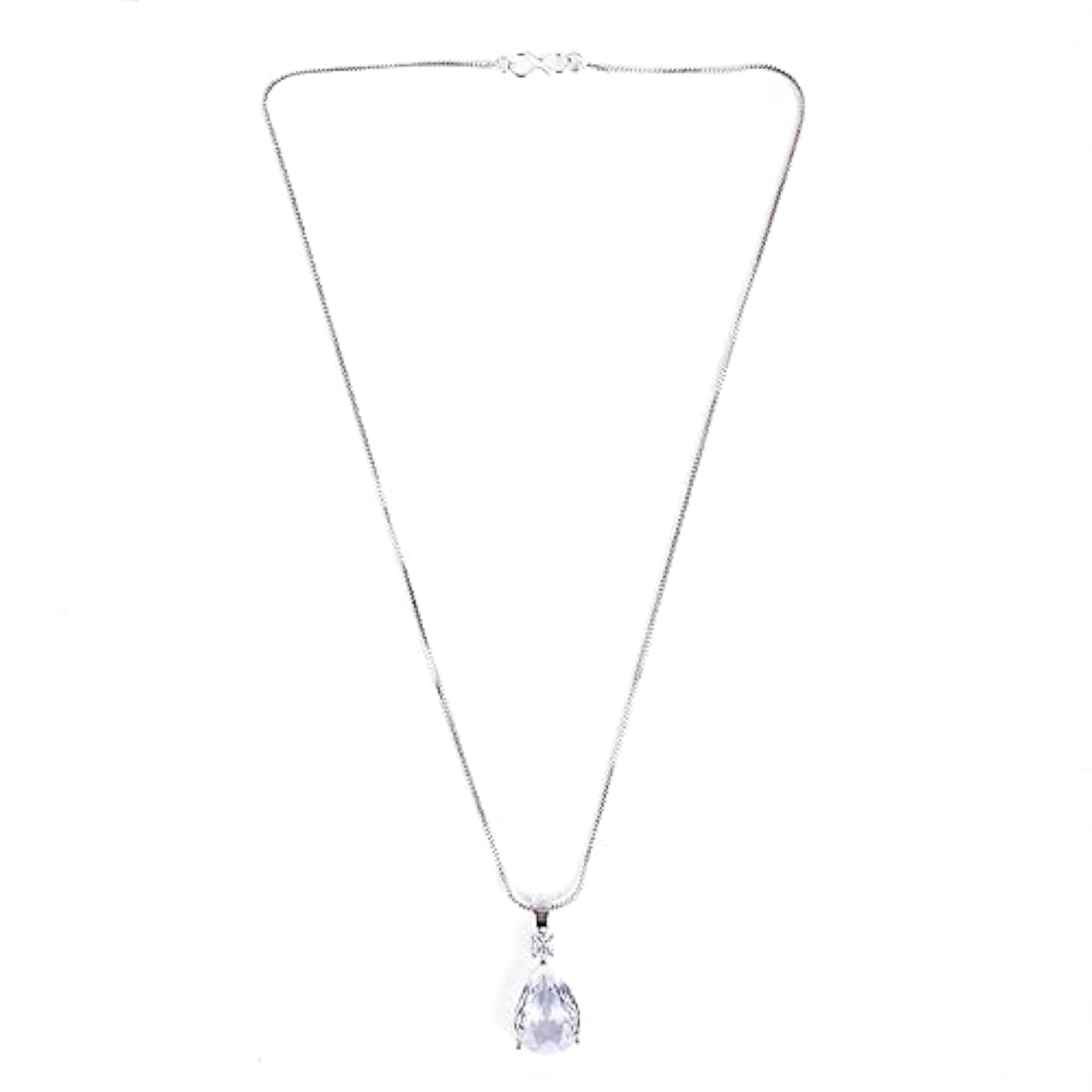 American Diamond White Stone Pendant for Girls