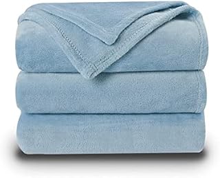 VOTOWN HOME Flannel Fleece Blanket Queen Size, Ultra Soft Fluffy Large Sofa Throw Blanket for Bed, Lightweight Fit All Season Couch Blanket, 220x240cm Grey