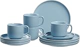 Service bestehend aus: 4 Kaffeetassen (240 ml), 4 Untertassen (15 cm Ø), 4 Teller (19 cm Ø)