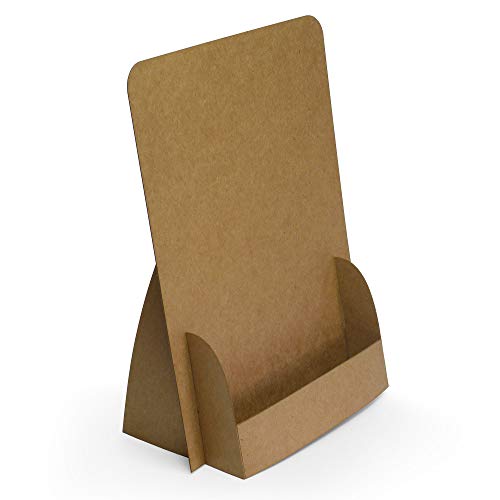 KOCHDIALOG Présentoir pliable « Natural Design » DIN A6 (cartes postales) haut, en carton, recyclable, peu encombrant, durable, rapide à monter., 14,8 x 10,5 cm DIN A6 vertikal