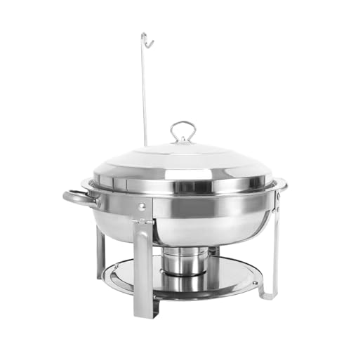 POTYYH Chafing Dish, contenitore rotondo in acciaio inox, 7,5 l, per hotel, buffet, ristoranti e feste