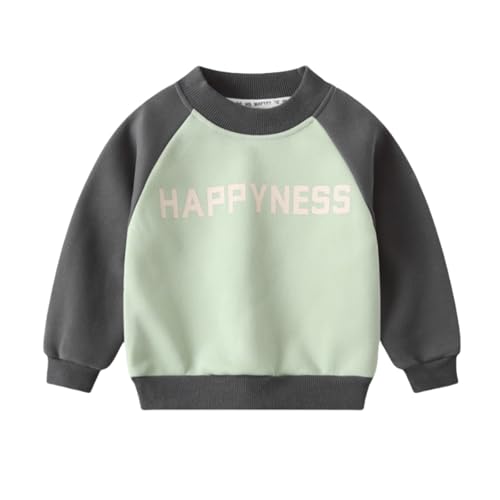 Toddler Boys Loose Crew Neck Sweatshirt Long Sleeve Color Block Oversizedc Letter Print Padded Pullover Comfy Top
