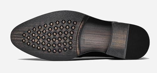 Santimon Men's Genuine Leather Wingtip Oxford Dress Shoes | Handcrafted Classic Brogue Derby for Formal, Wedding, Tuxedo & Business Casual Occasions3