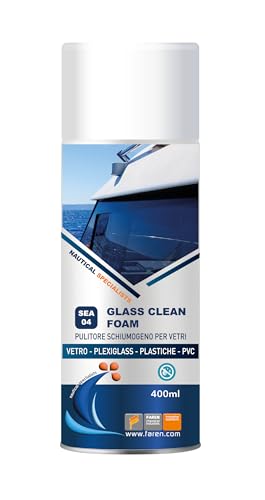 Faren SEA04 Pulitore Schiumogeno per Vetri, Plexiglas,Plastiche,Pvc, Parabrezza, Oblò con effetto Antimpronta, 400ml (1)