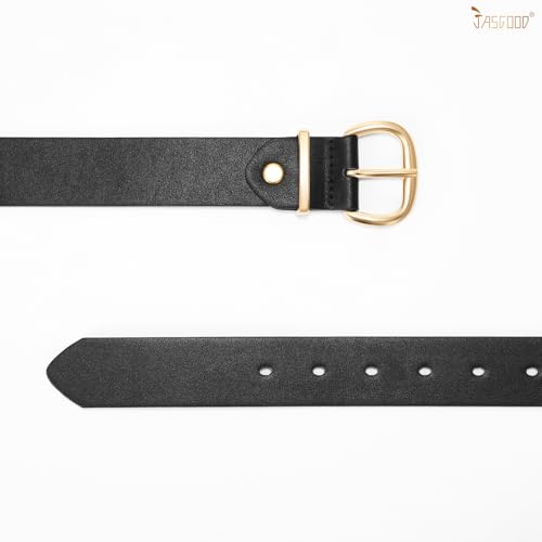 JASGOOD 3 Pack Women Leather Belt for Jeans Pants Gold Buckle Casual Waist Dresses Belt for Ladies3