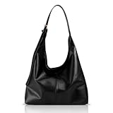 Homirty Borsa Hobo, Slouchy Tote Bag in Pelle PU, Borsa a Spalla Donna in Morbida Pelle, Borse Larga da Donna Università, Borse Tote Casual, Handtasche Groß per Lavoro e Tutti i Giorni (Nero)