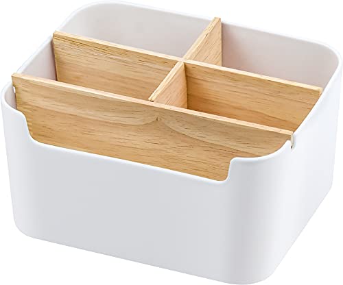CXtech Organizador de escritorio, caja de almacenamiento de maquillaje multifuncional, organizador de escritorio extraíble con 5 compartimentos, soporte para control remoto, soporte para bolígrafo Cover