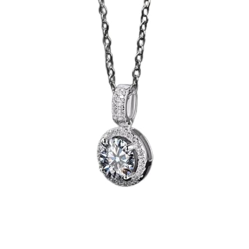 Pendentif diamant Moissanite 6.5mm en argent 925 pour femme chic