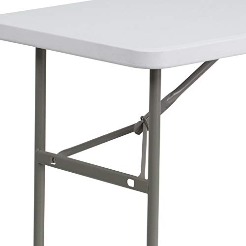 Flash Furniture Elon 4' Rectangular All-Occasion Plastic Folding Event Table, Folding Banquet Table for Indoor/Outdoor Events, White by Flash Furniture - Image 7