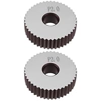 ECSiNG 2 x P2,0 mm gerade Rändelräder, 28 x 8 x 8 mm, Stahlrollen für Rändelwerkzeuge und Drehmaschinenhalter