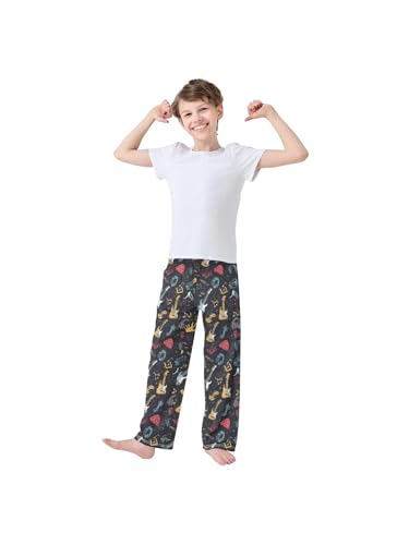 Abstract Rock Guitar Boys Pants for Kids Jogger Pants with Pockets S3