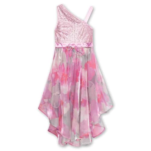 Speechless Girls' One Shoulder Shimmer Midi Dress with Bow Accent2