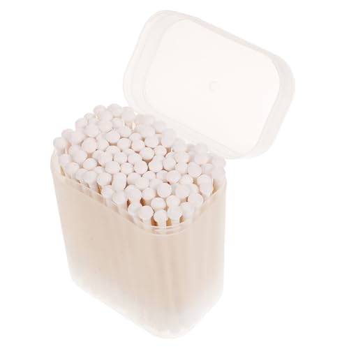 IWOWHERO 100pcs Double-ended Cotton Swabs Cotton Buds with Sticks Pointed Tips Disposable for Baby Child Adult Travel Home