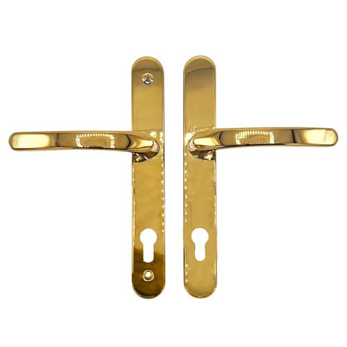 Lever UPVC Multipoint Door Handles 92mm PZ Sprung 200mm Screw Centres Replacement Handle Set for Secure UPVC Door Systems (Polished Brass)