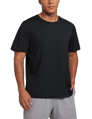 CRZ YOGA Cloud Jersey Mens Midweight Soft Short Sleeve Basic Casual Shirt Breathable Lounge Athletic T-Shirts