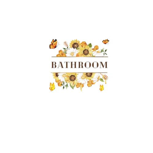Vinilo decorativo para puerta baño con girasol y mariposas miniatura 4