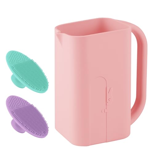 Image of Baby Bath Rinse Cup 100% Food Grade Silicone Wash Rinser Cup For Kids (Pink)
