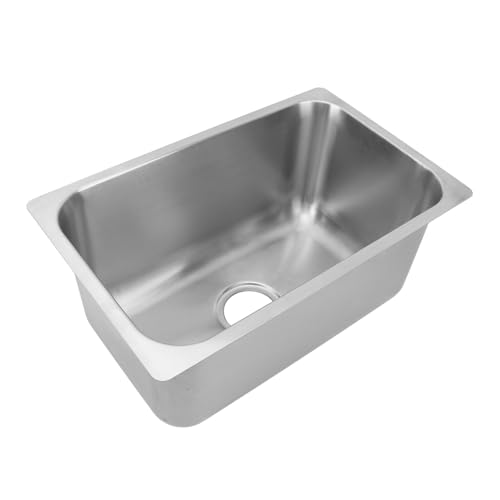 Fregadero para RV, lavabo cuadrado de acero inoxidable para cocina, baño, barra, 540 x 340 x 250 mm, capacidad de 37,5 l con salida de 85 mm para camión de comida, autocaravana,