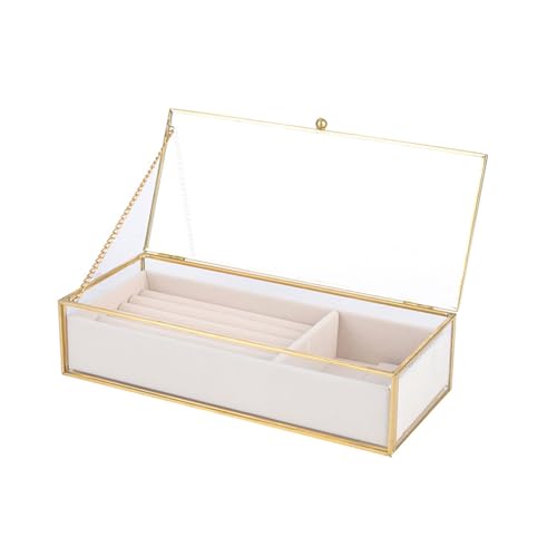 Vitrine de bijoux sophistiquée avec texture élégante en verre premium
