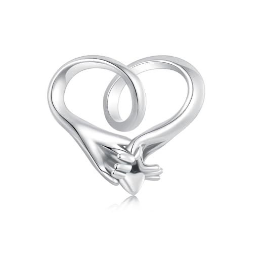 Promise Pinky Charm para pulsera Pandora, plata de ley 925, colgante de corazón, regalo para mujeres, Plata, No es una piedra preciosa