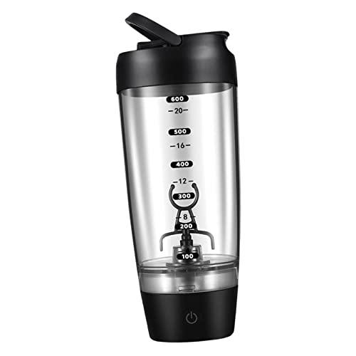 Shaker de protéines électrique portable de 591 ml pour mélanges de protéines, sport, fitness (noir)
