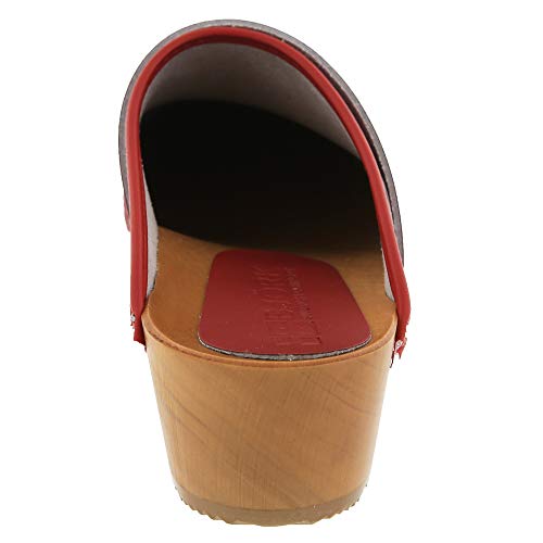 Image of Bjork Maja Wood Open Back Leather Clogs