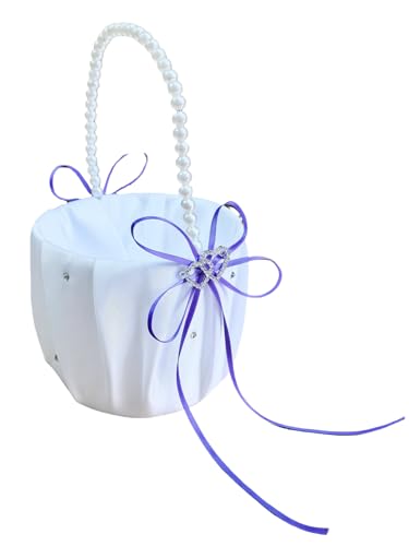 he andi Purple Flower Girl Basket