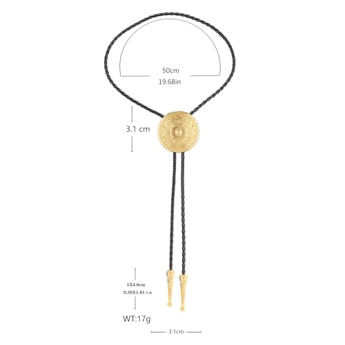 Image of GelConnie Floral Bolo Tie for Men Womens Bolo Tie Necklace Native American Black Men's Bolo Ties Western Cowboy Bolero Ties