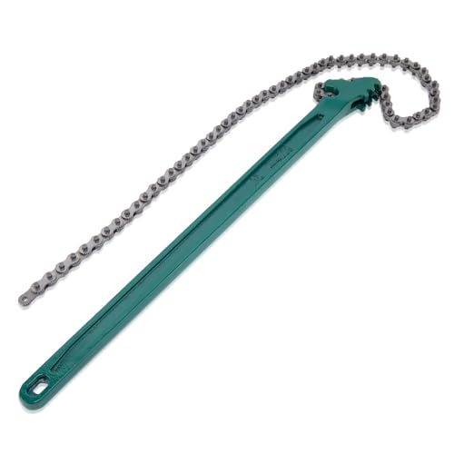GDHSWJ 24 Inch Chain Wrench Adjustable Ratcheting Chain Oil Filter Wrench Heavy Duty Fits Max 12.6 Inch Diameter for Pipe Installation and Car Repair