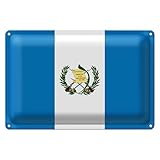 Guatemala Flagge | Blechschild | Dekoration für Zuhause | 20 cm x 30 cm