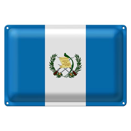 Guatemala Flagge | Blechschild | Dekoration für Zuhause | 20 cm x 30 cm
