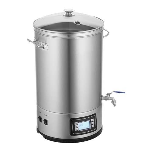 Comparison: Best All In One Electric Brewing System 11 Happybuy Electric Brewing System, 8 Gallon All-in-One Home Beer Brewer, 304 Stainless Steel Stock Pot with Glass Lid, Handle, Spigot & Electronic Control Panel