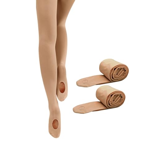 Image of 2 Pairs Girls' Ultra Soft Pro Dance Tights Ballet Transition Daily Student Tights (Toddler /Little Kid /Big Kid)