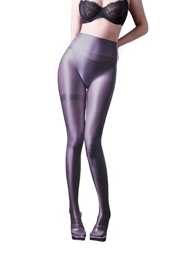Image of Ultra Sheer Workout Leggings Shiny Tights for Women Control Top to Waist Pantyhose Tummy Control Glossy Panty Hose