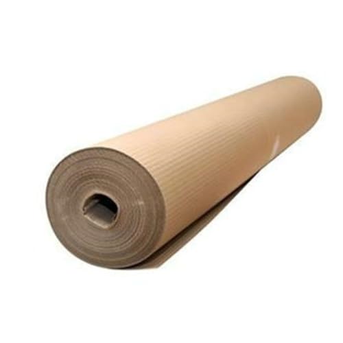 1 rollo de cartón ondulado de 1 x 45 metros, color habana, protección de suelos, pintura, suelos, trabajos de renovación, fabricado en Italia