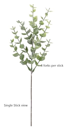 Image of SPHINX Artificial Pine,Cedar,Cypress,Conifer,Eucalyptus Stems /Needles- Faux Greenery Home Decor,Festivals,Trousseau,Gift Packing,Baskets,DIY Crafts & Celebrations- (10, Frosted Eucalyptus, 30 cm)